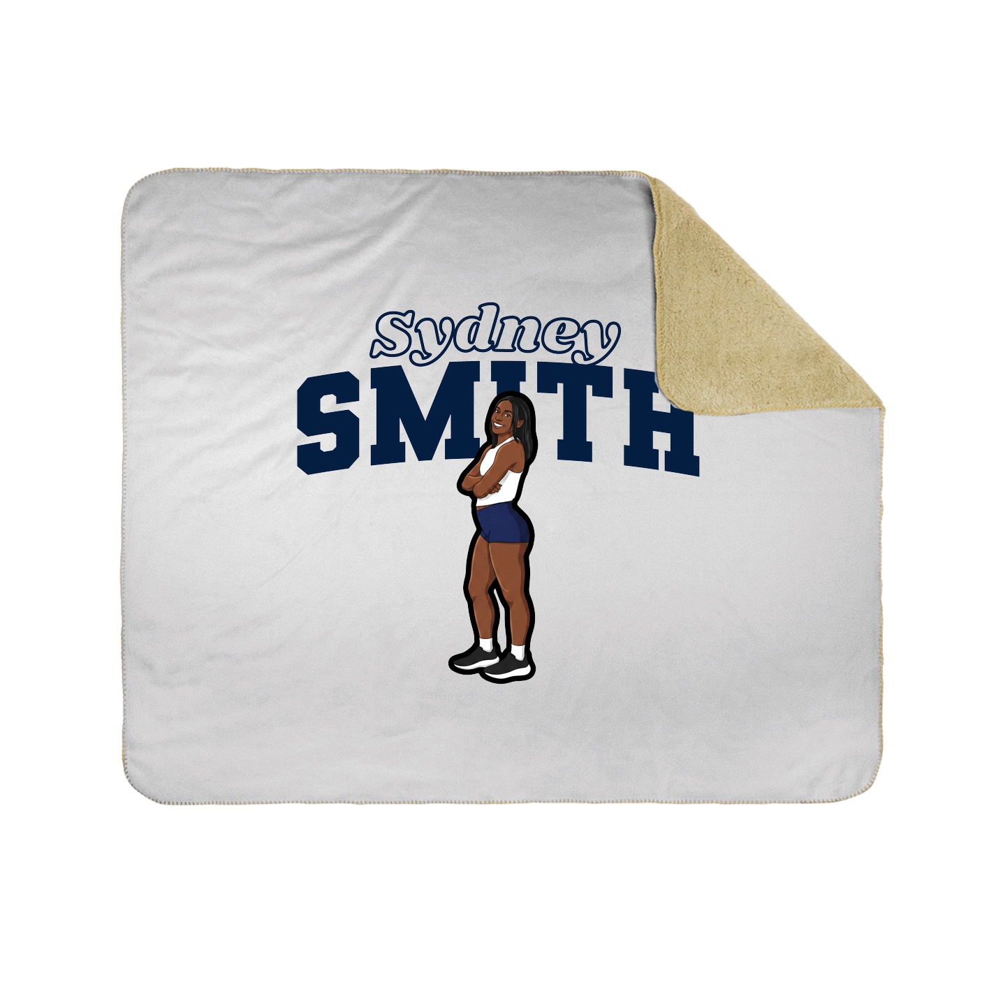 Throw Blanket — Name Arch in White