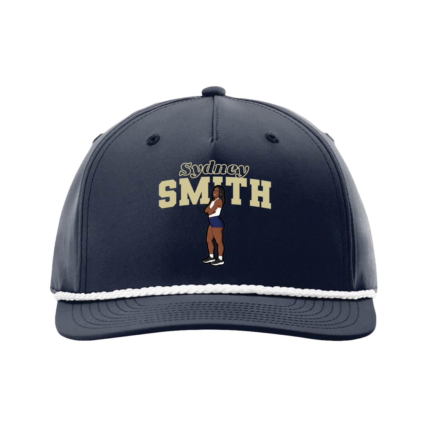 Five-Panel Classic Rope Cap — Name Arch in Navy