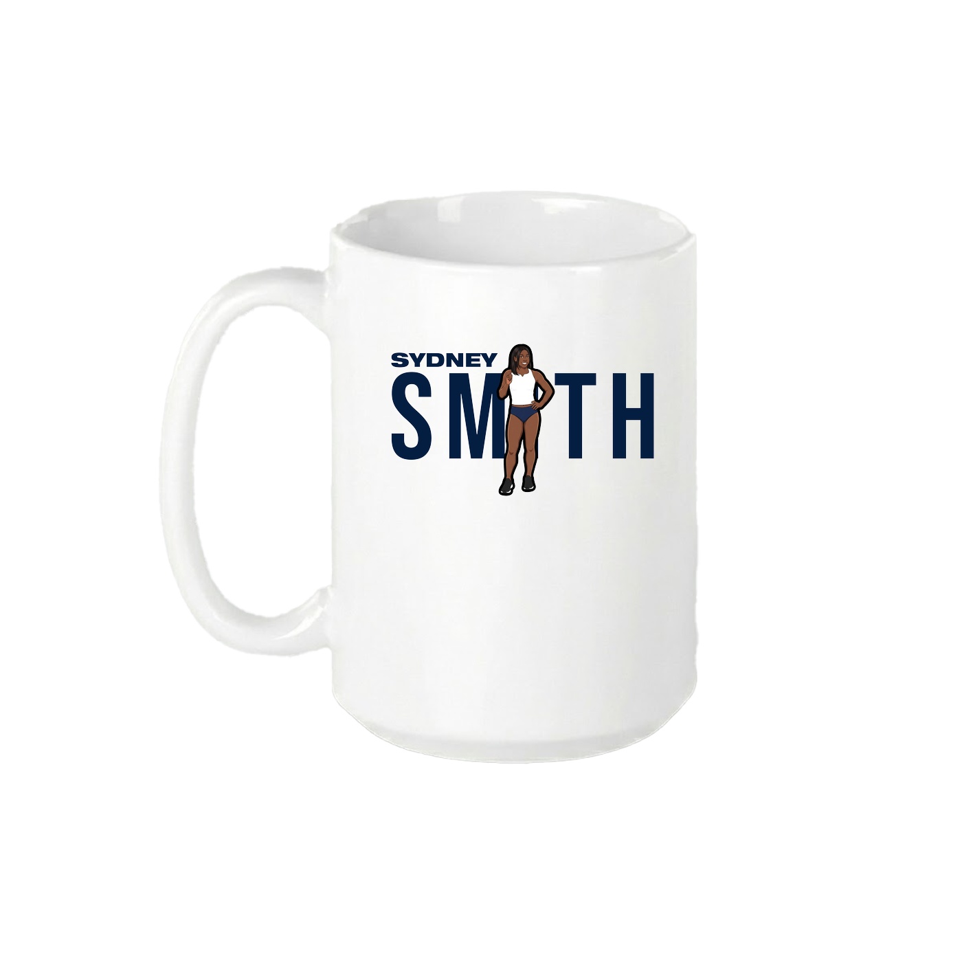 15oz Coffee Mug — Player Name in White