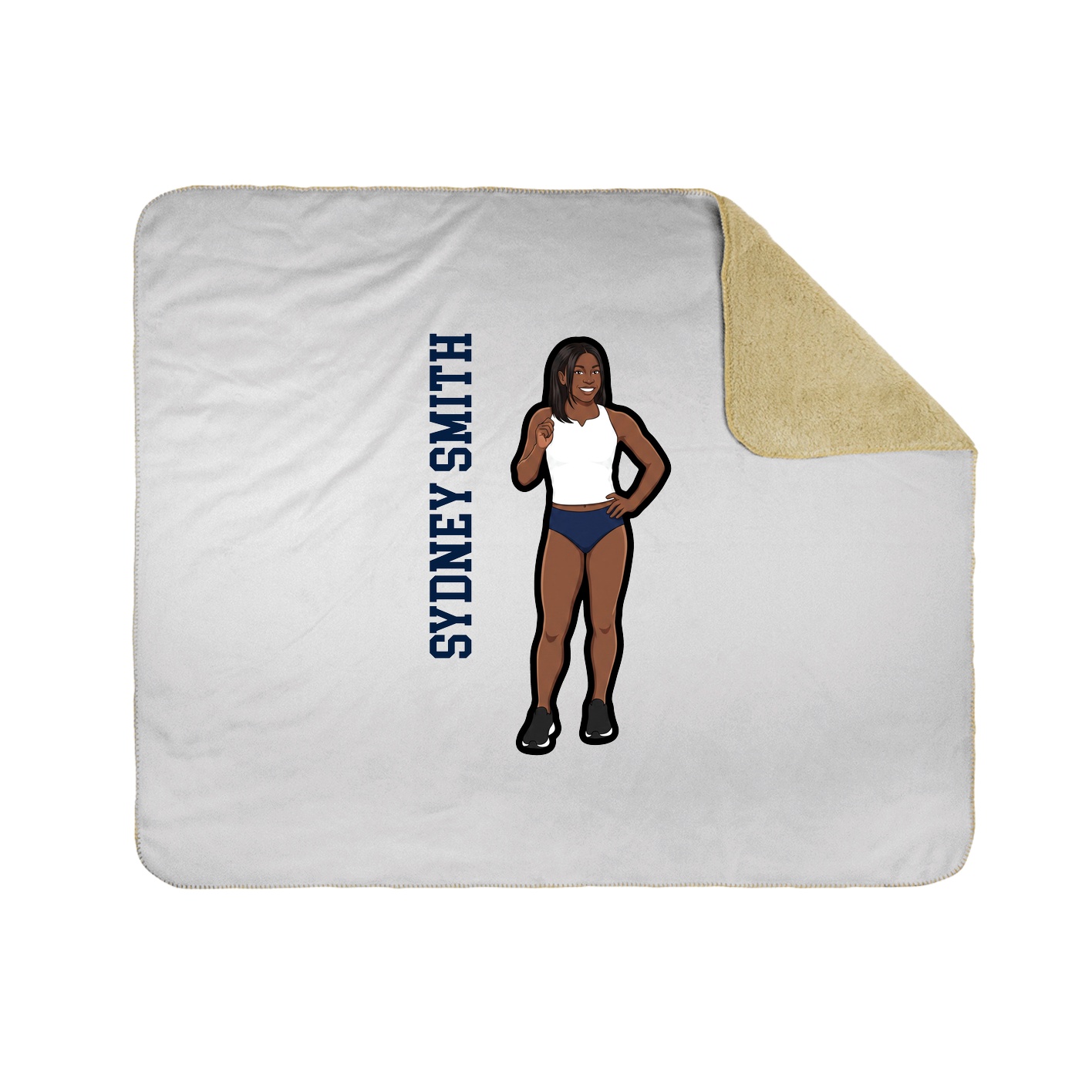 Throw Blanket — Name Vertical in White