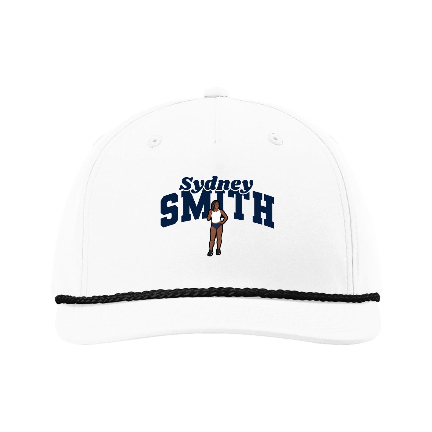 Five-Panel Classic Rope Cap — Signature Arch in White