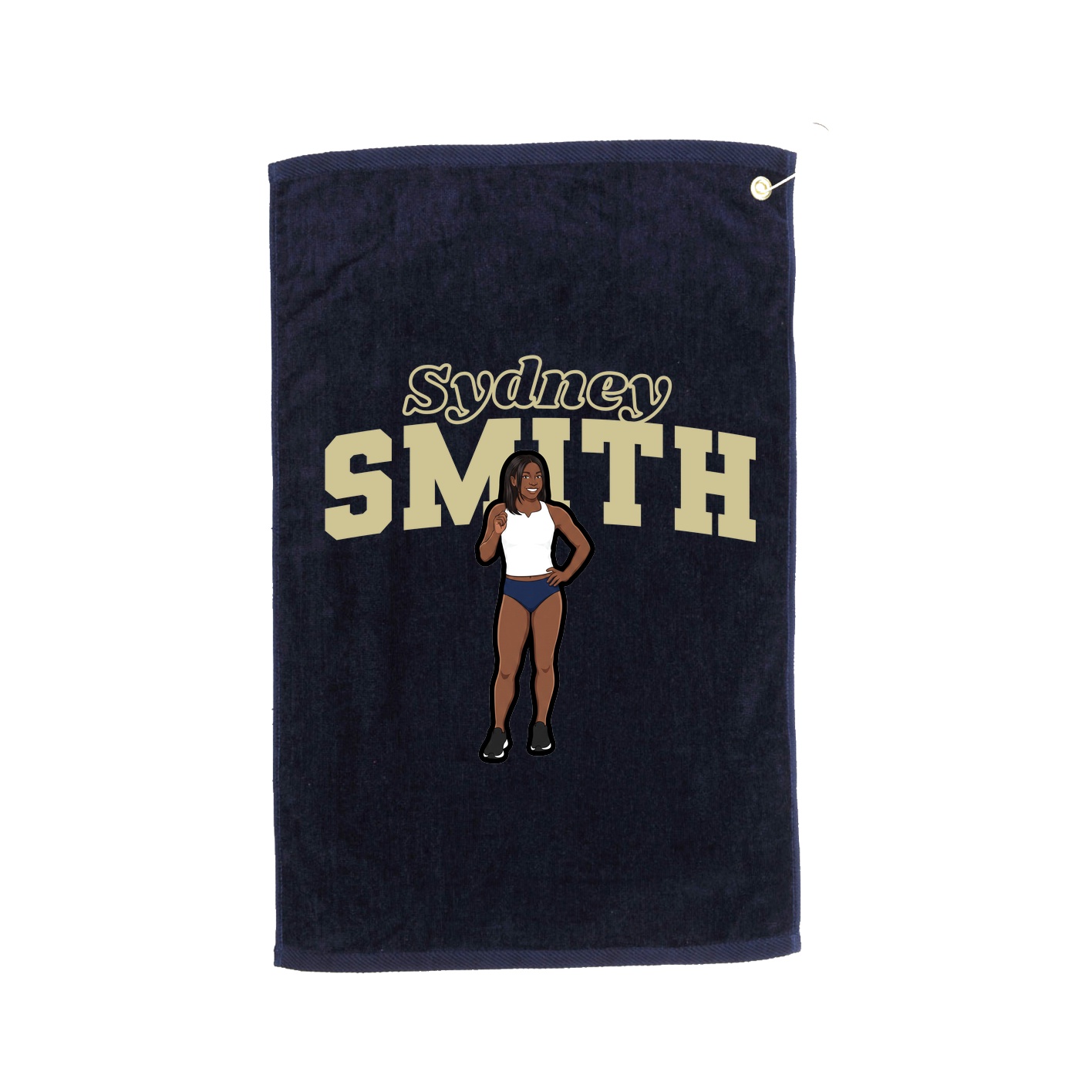 Golf Towel — Name Arch in Navy