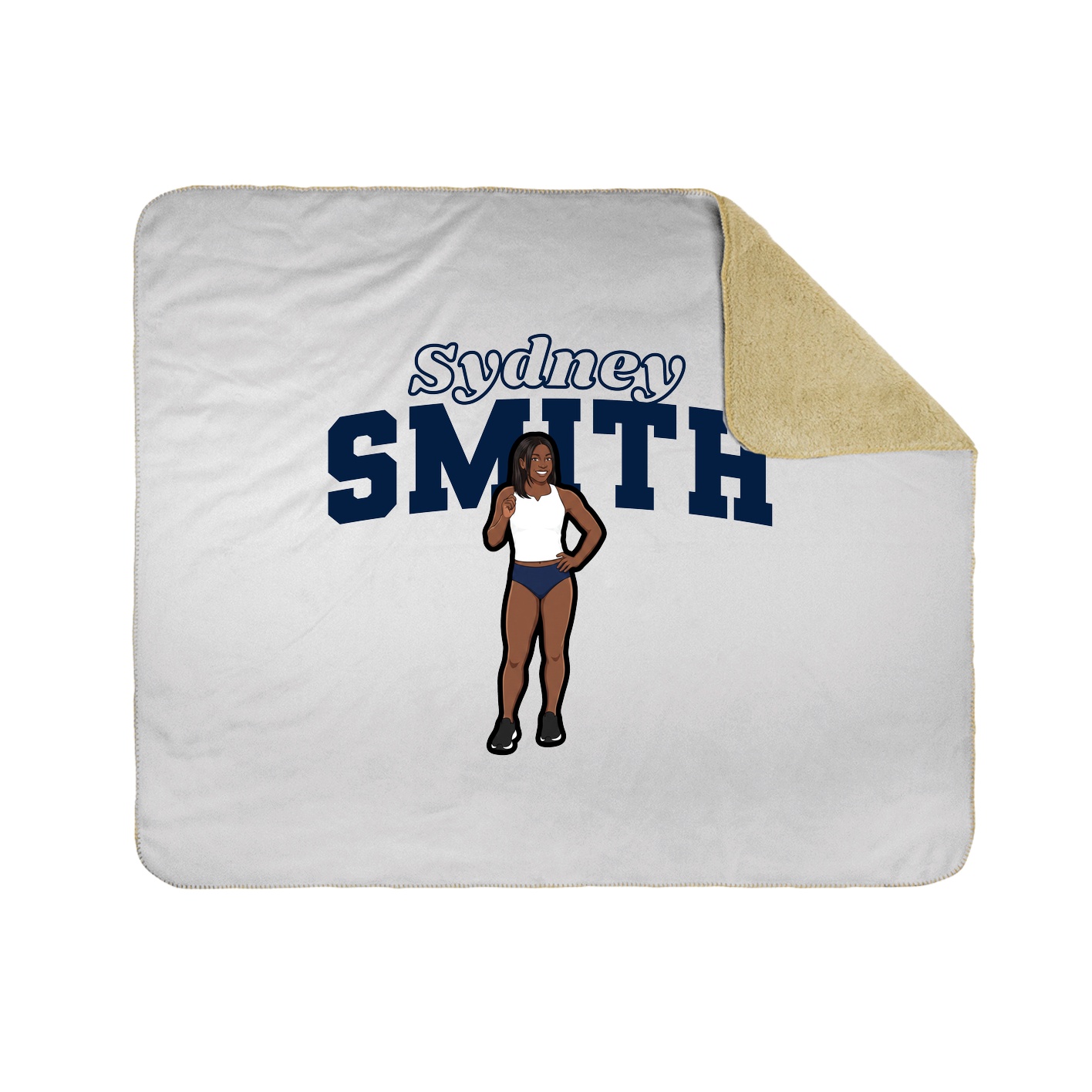 Throw Blanket — Name Arch in White