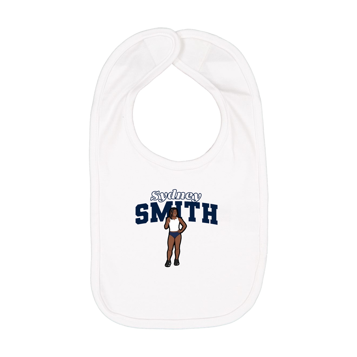 Infant Bib — Name Arch in White