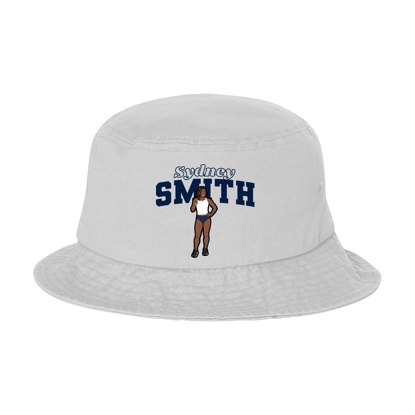 Bucket Cap — Name Arch in White