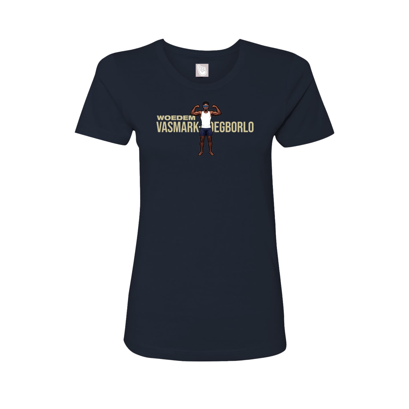 Fitted Women's Tee — Player Name in Navy