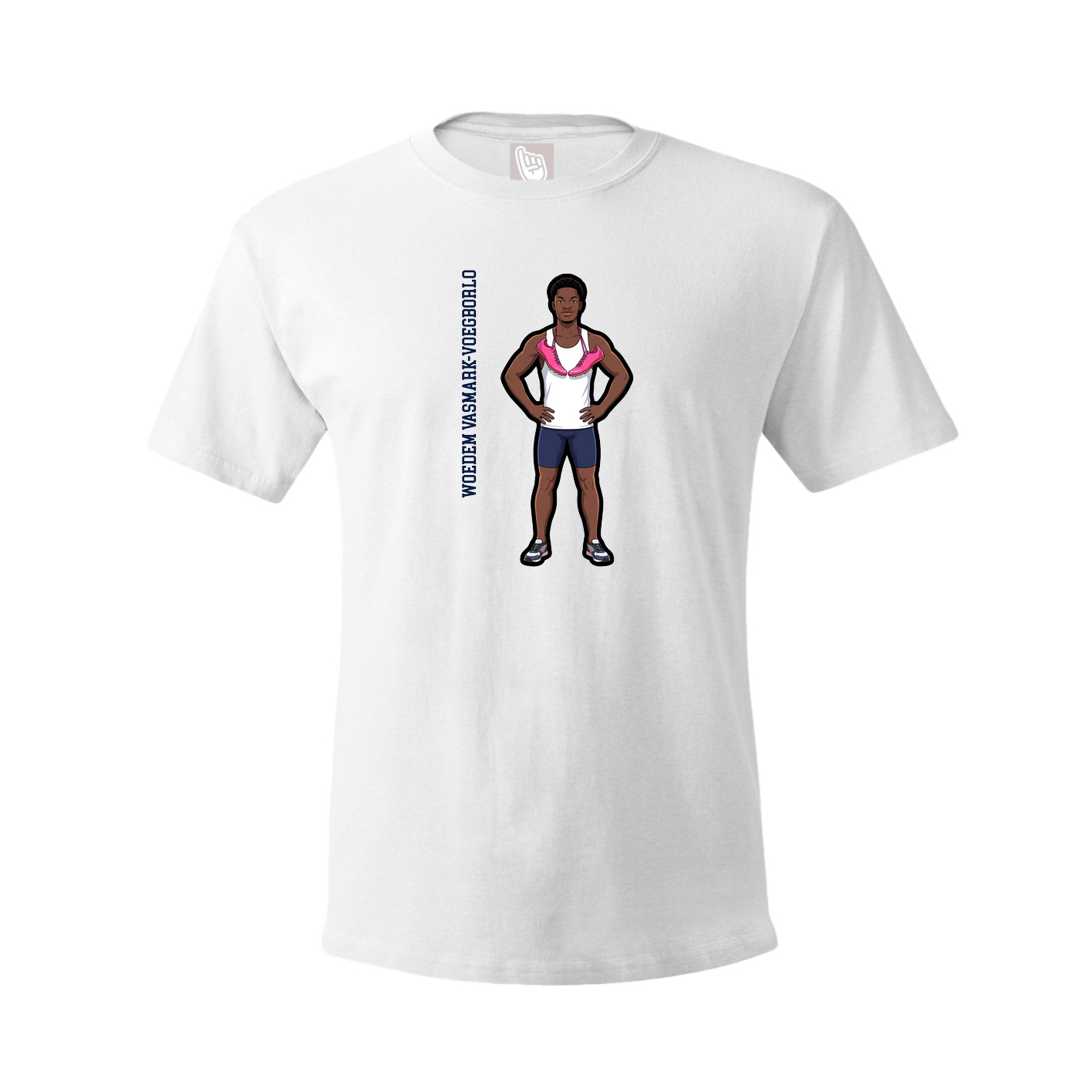 Tee — Name Vertical in White