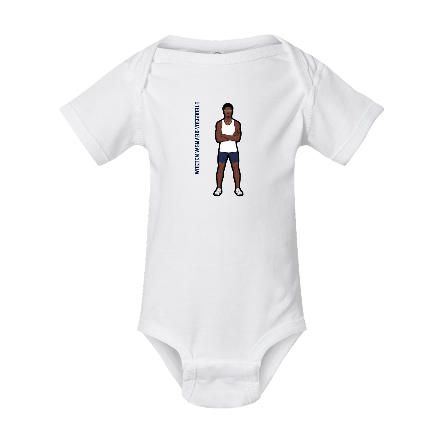 Baby Onesie — Name Vertical in White