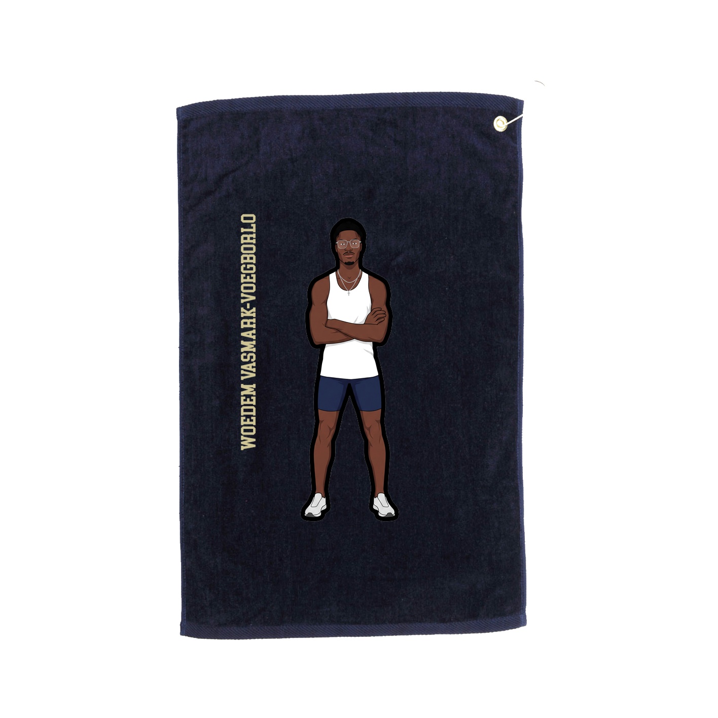 Golf Towel — Name Vertical in Navy