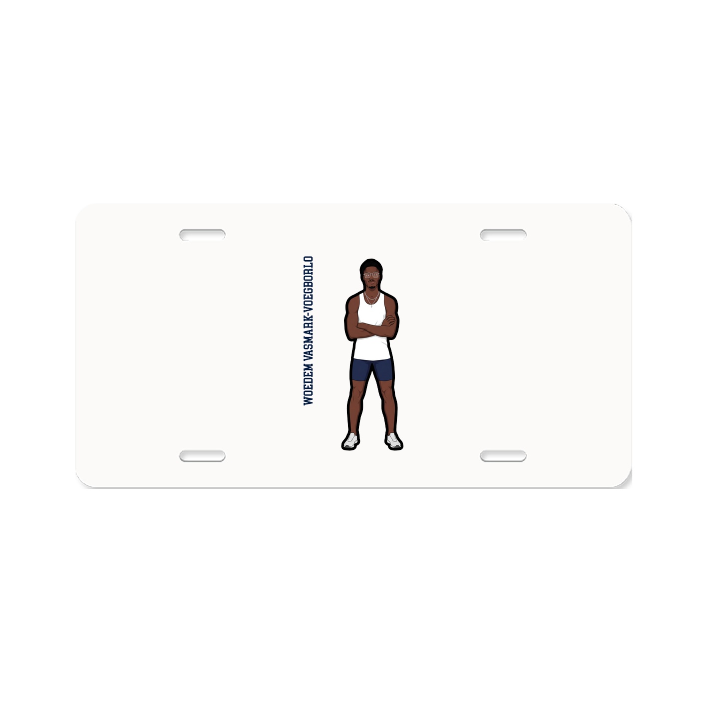 License Plate — Name Vertical in Classic