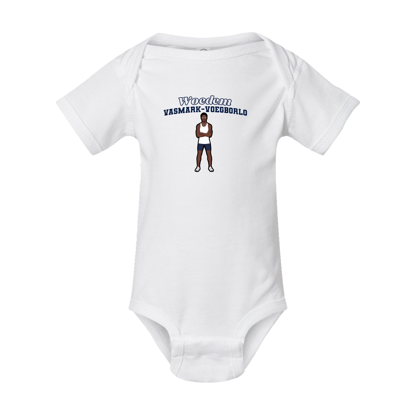Baby Onesie — Name Arch in White