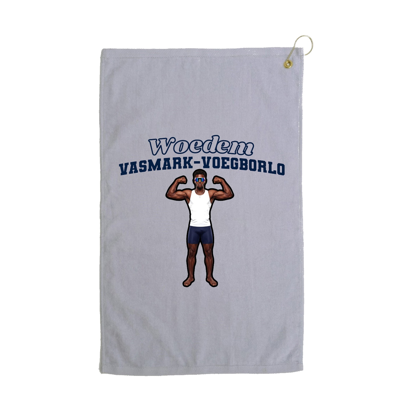 Golf Towel — Name Arch in Grey