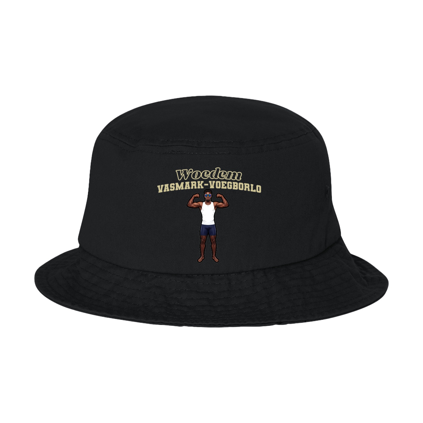 Bucket Cap — Name Arch in Black