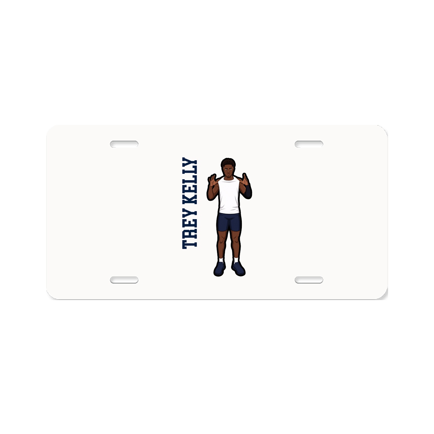 License Plate — Name Vertical in Classic