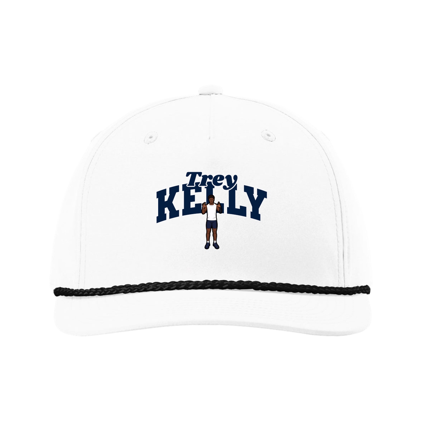Five-Panel Classic Rope Cap — Signature Arch in White