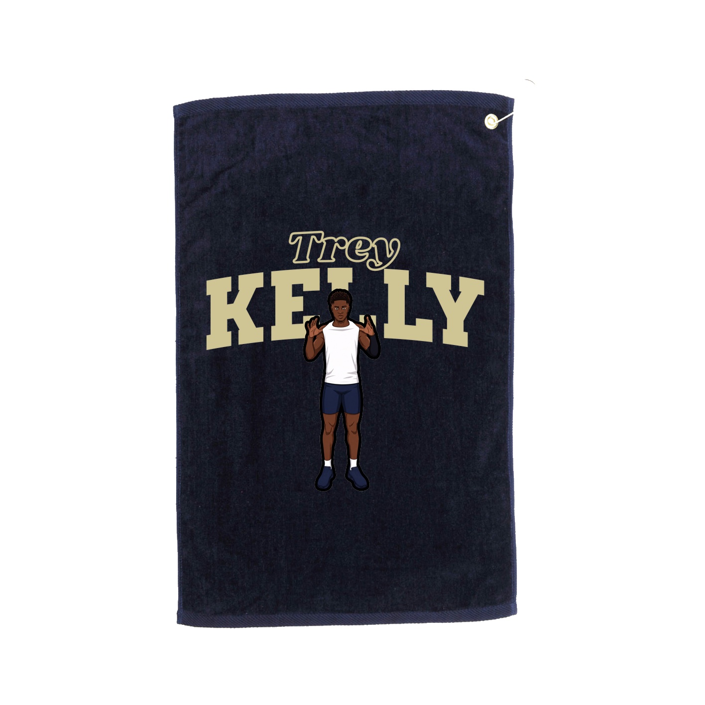 Golf Towel — Name Arch in Navy