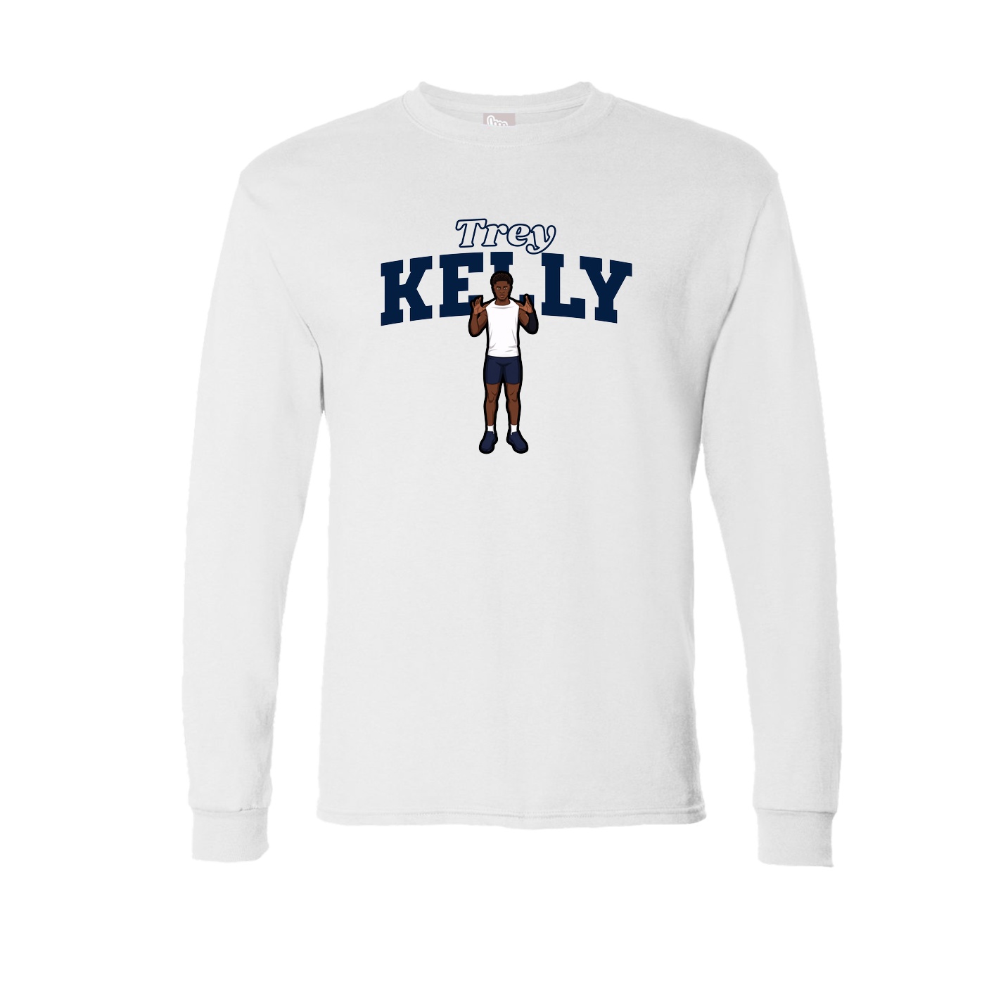 Long Sleeve Tee — Name Arch in White