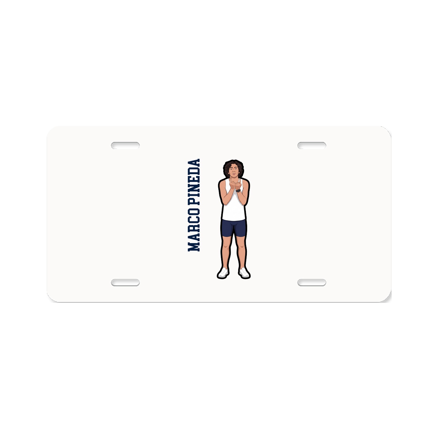 License Plate — Name Vertical in Classic
