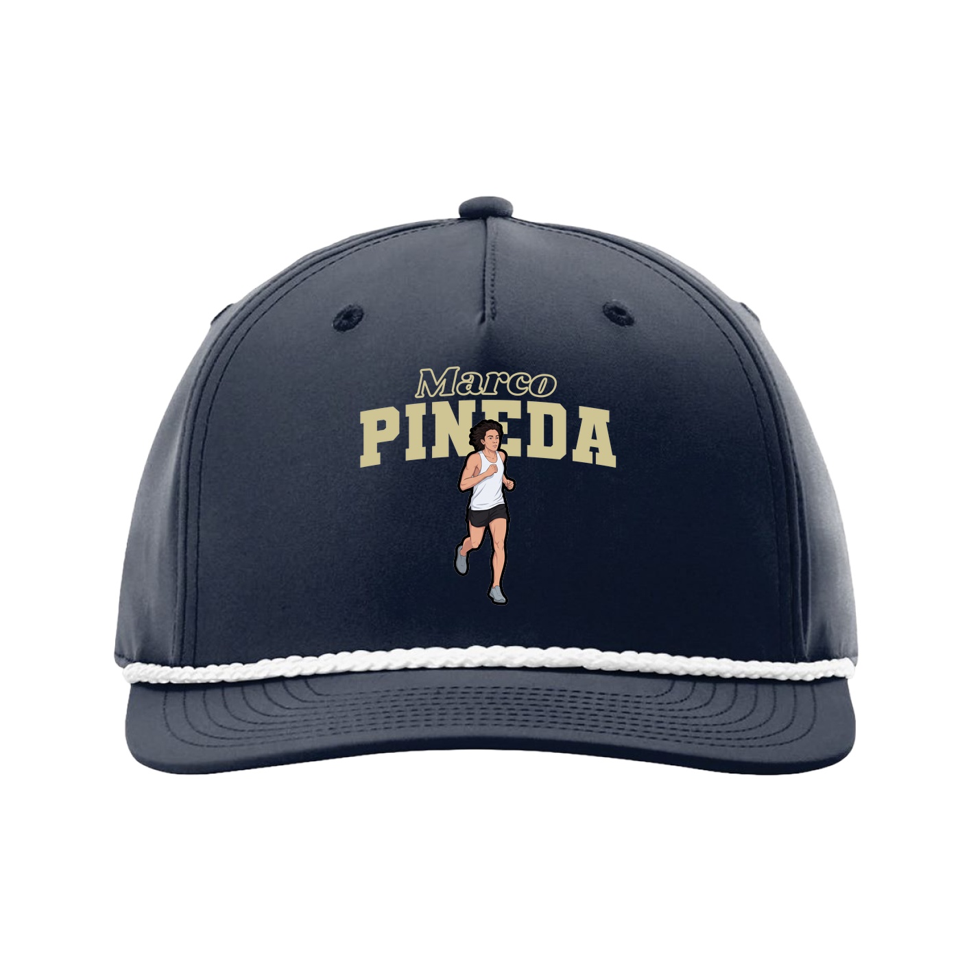 Five-Panel Classic Rope Cap — Name Arch in Navy