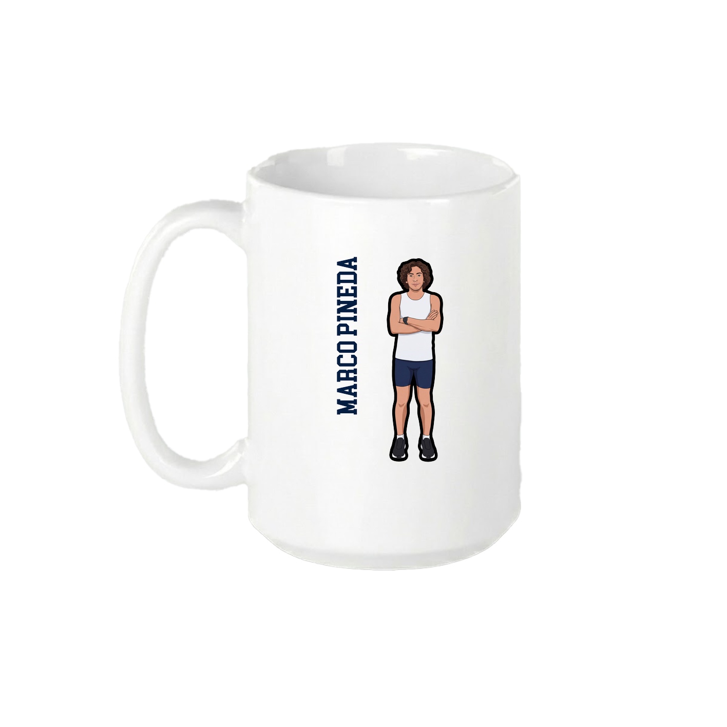 15oz Coffee Mug — Name Vertical in White