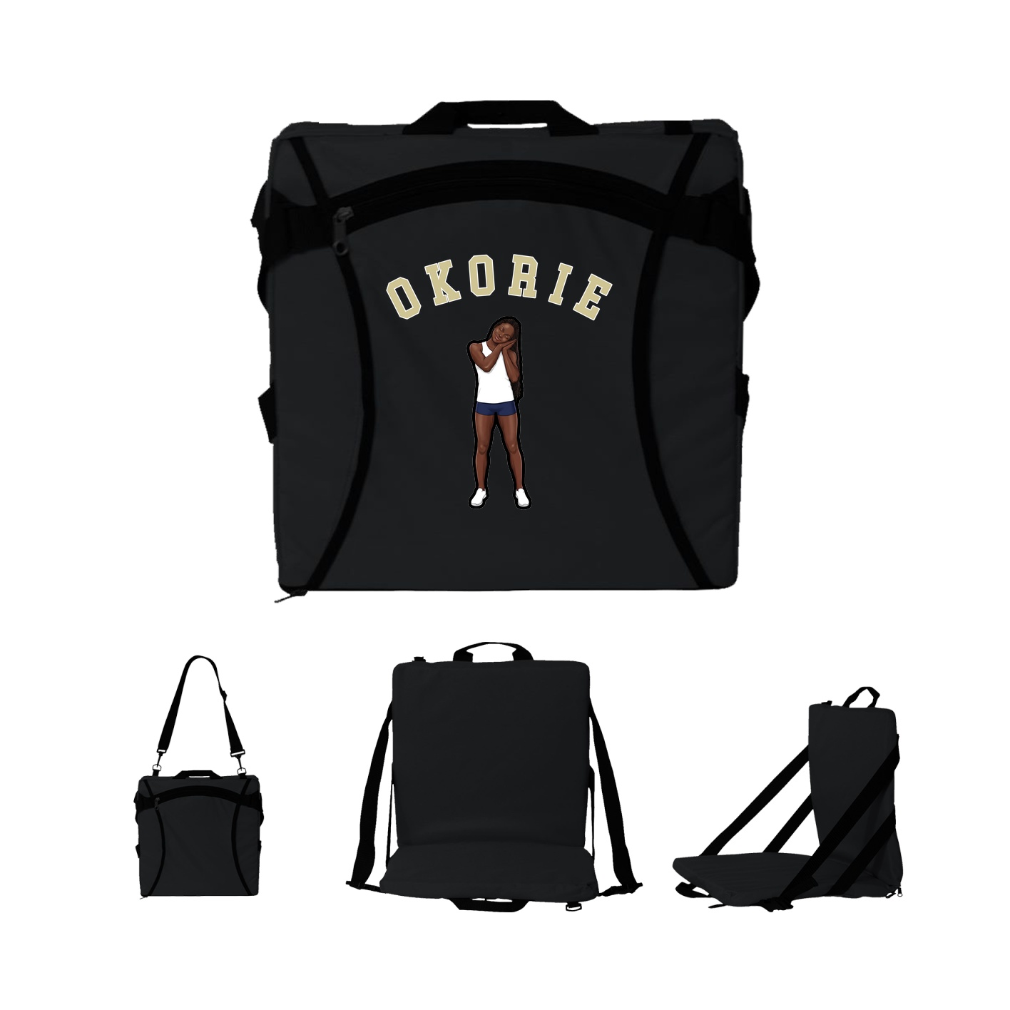 Folding Stadium Seat — Shirsey Arch in Black