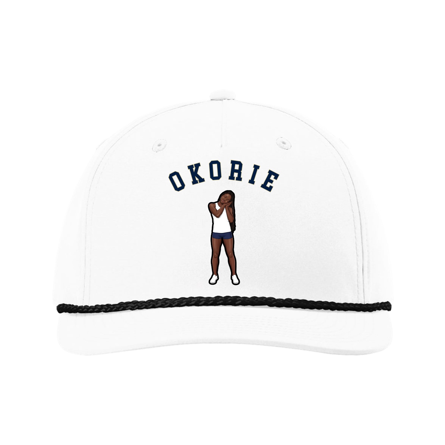 Five-Panel Classic Rope Cap — Shirsey Arch in White