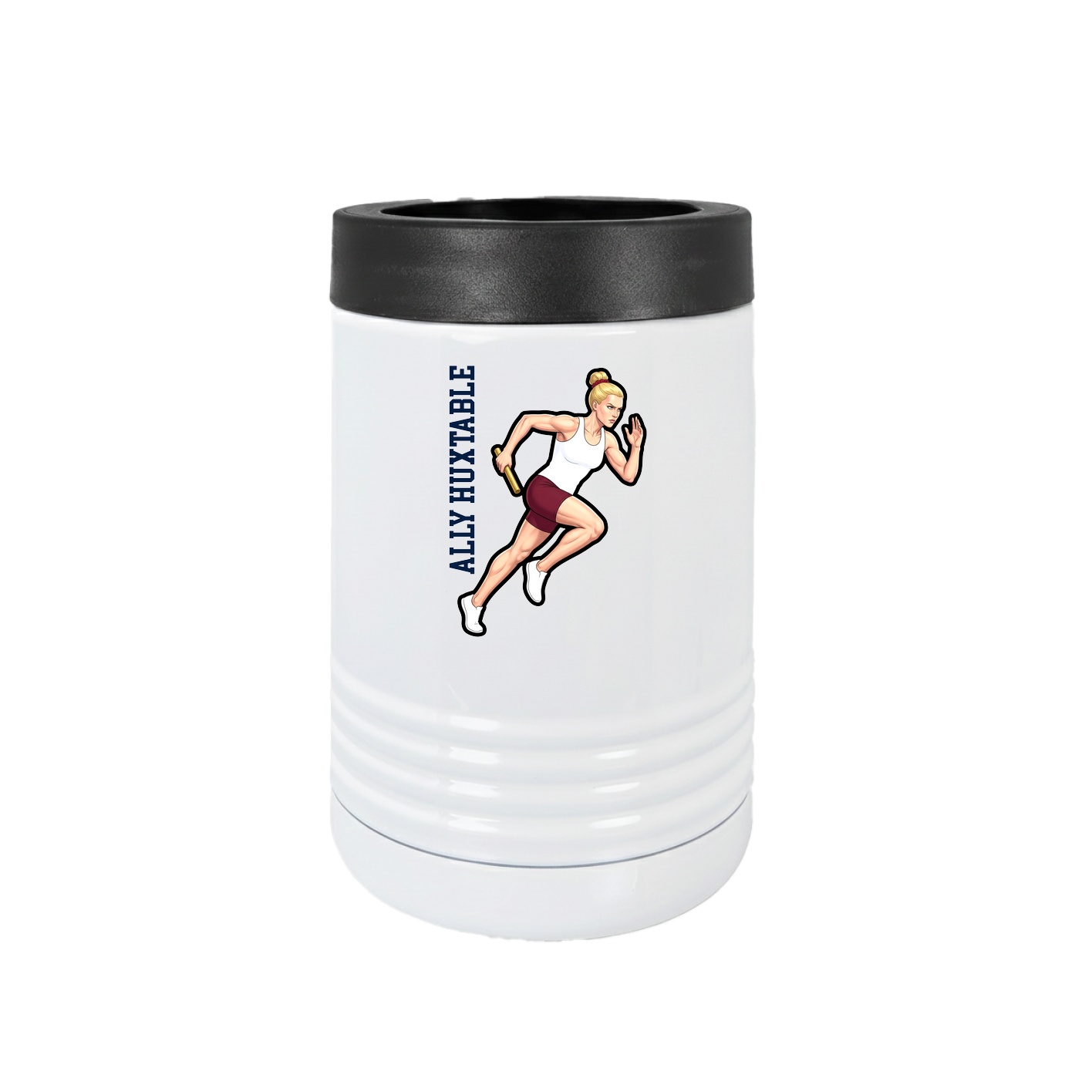 Beverage Holder — Name Vertical in White