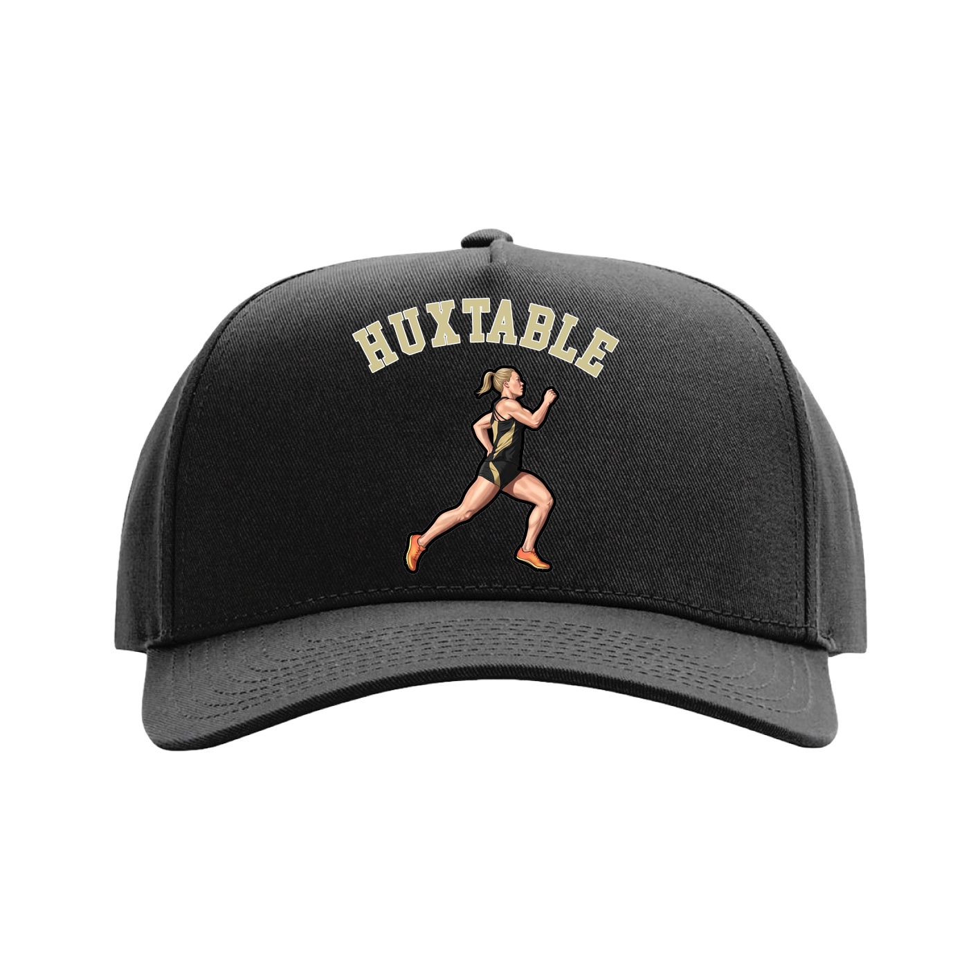 Full Fabric Five-Panel Champ Cap — Shirsey Arch in Black
