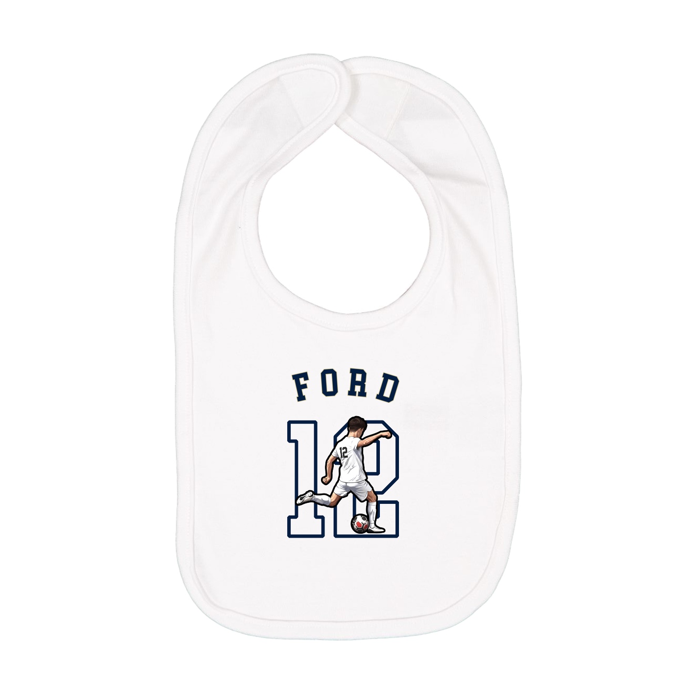 Infant Bib — Shirsey Arch in White