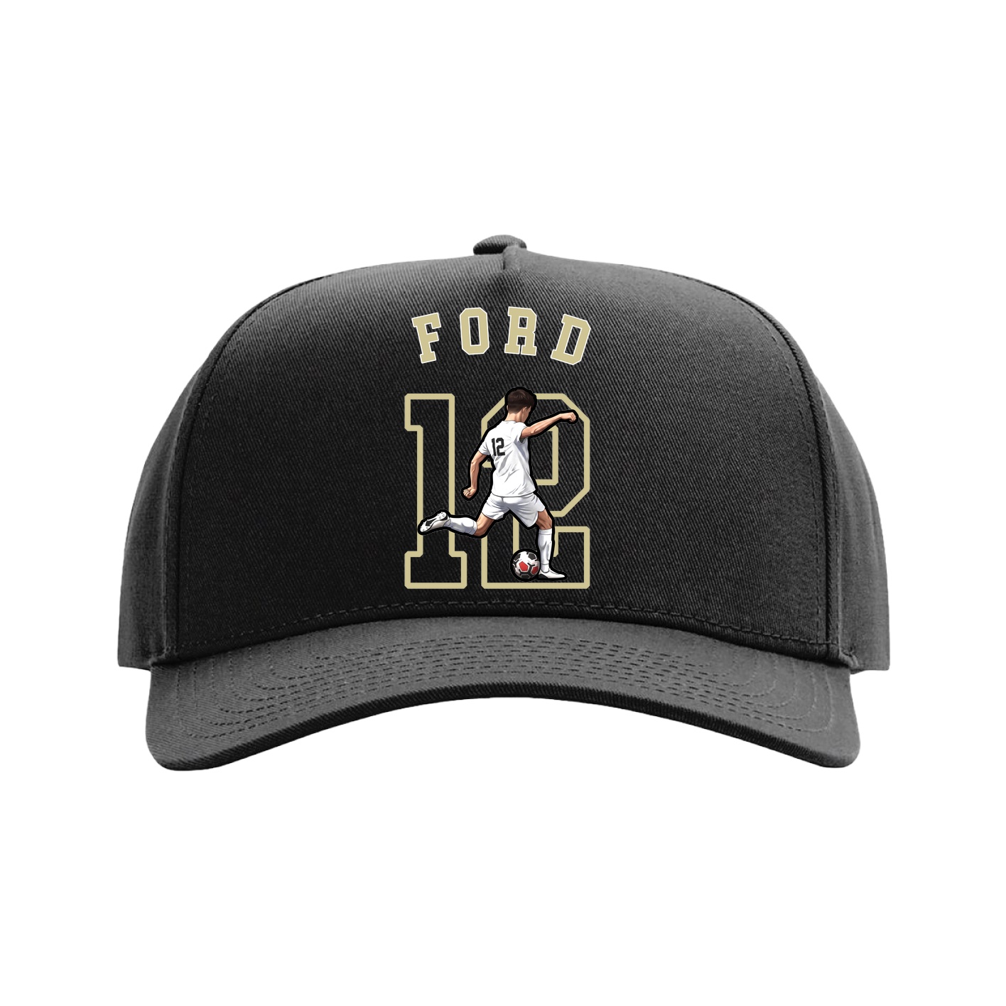 Full Fabric Five-Panel Champ Cap — Shirsey Arch in Black