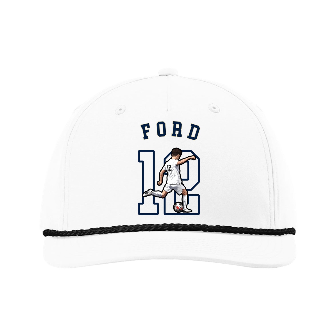 Five-Panel Classic Rope Cap — Shirsey Arch in White