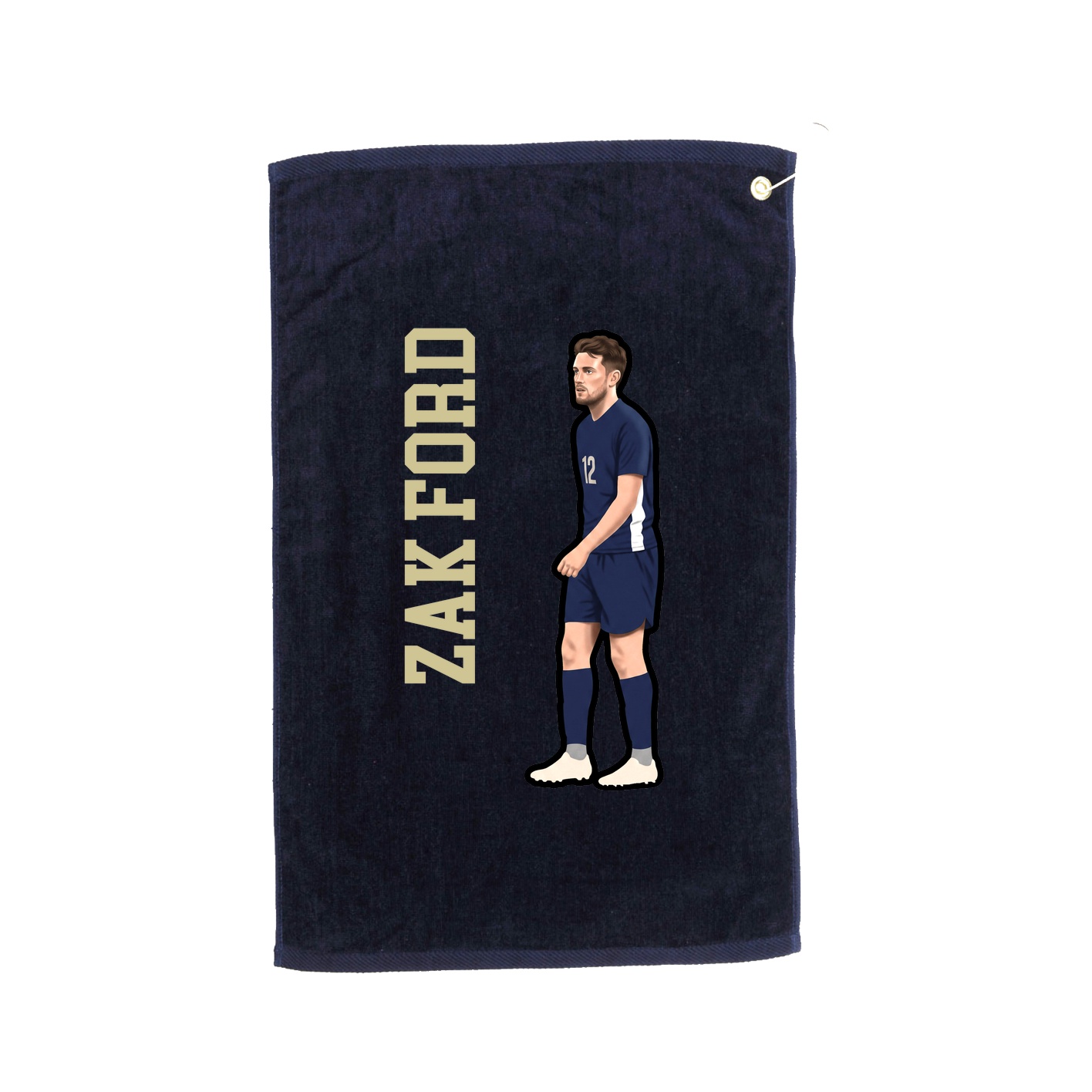 Golf Towel — Name Vertical in Navy