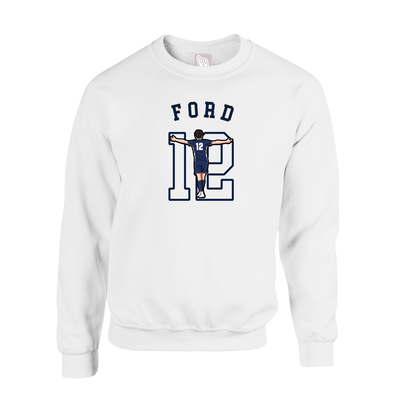 Fleece Crew — Shirsey Arch in White