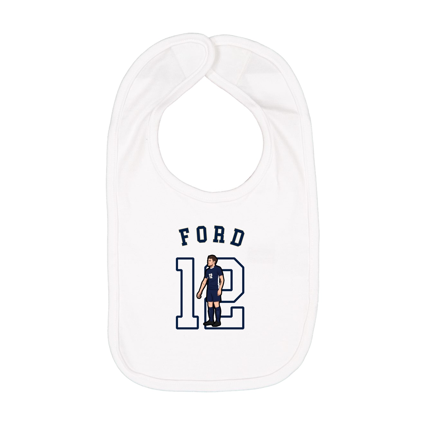 Infant Bib — Shirsey Arch in White