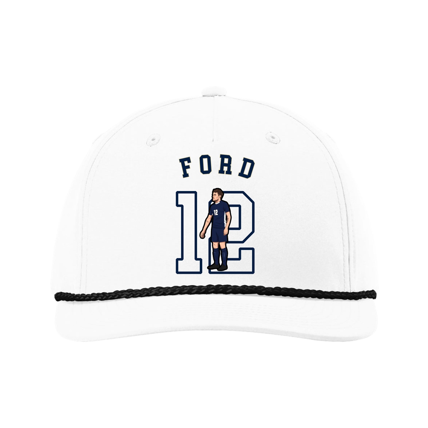 Five-Panel Classic Rope Cap — Shirsey Arch in White