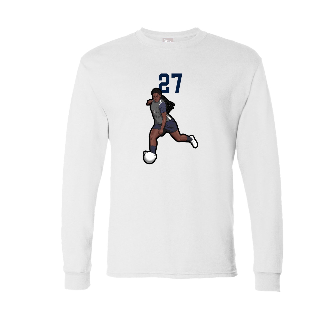 Long Sleeve Tee — Number Top in White