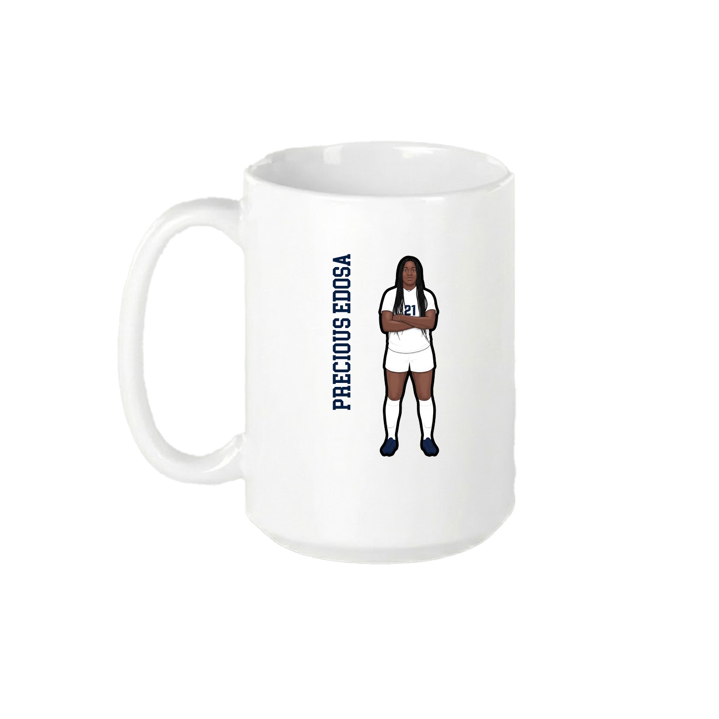 15oz Coffee Mug — Name Vertical in White