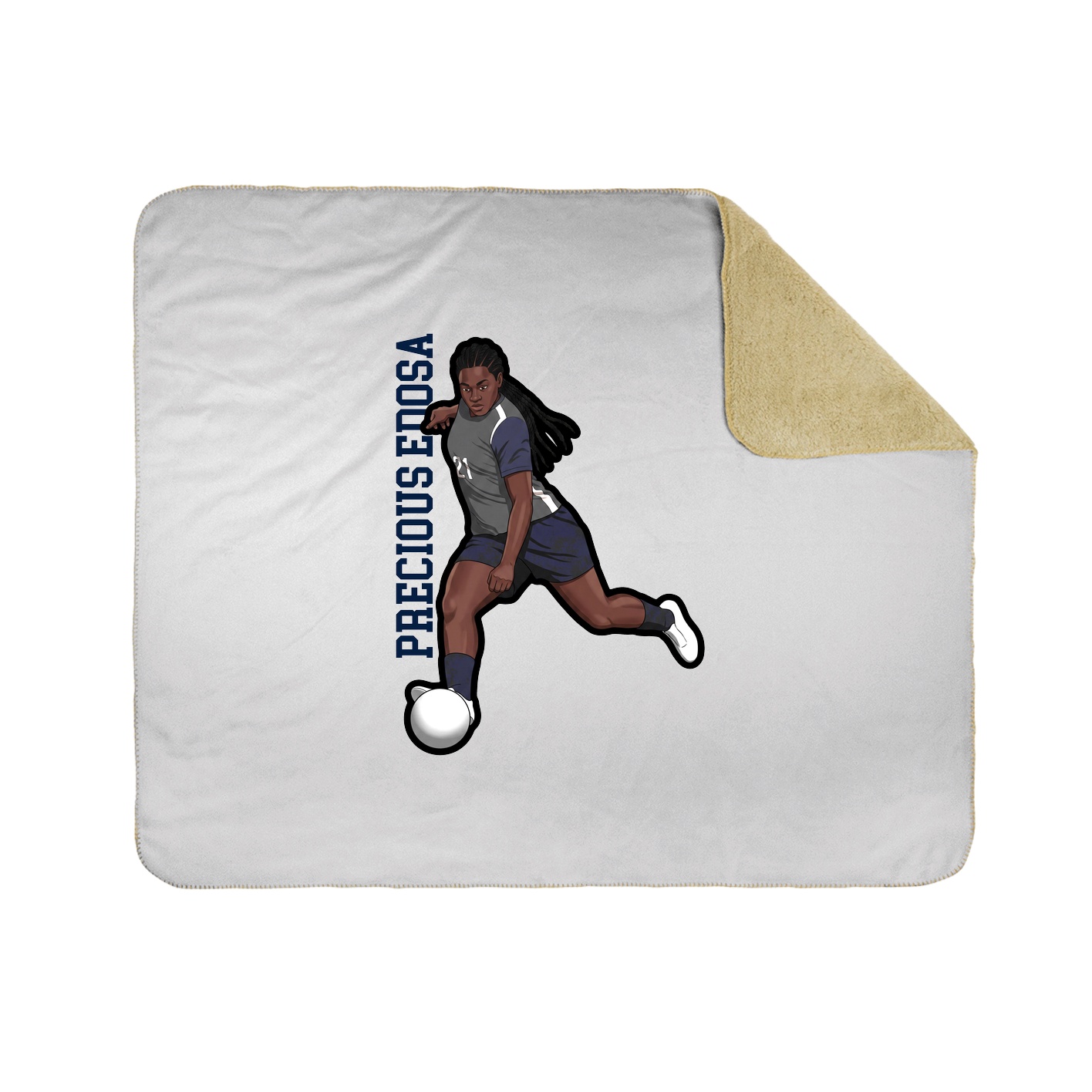 Throw Blanket — Name Vertical in White