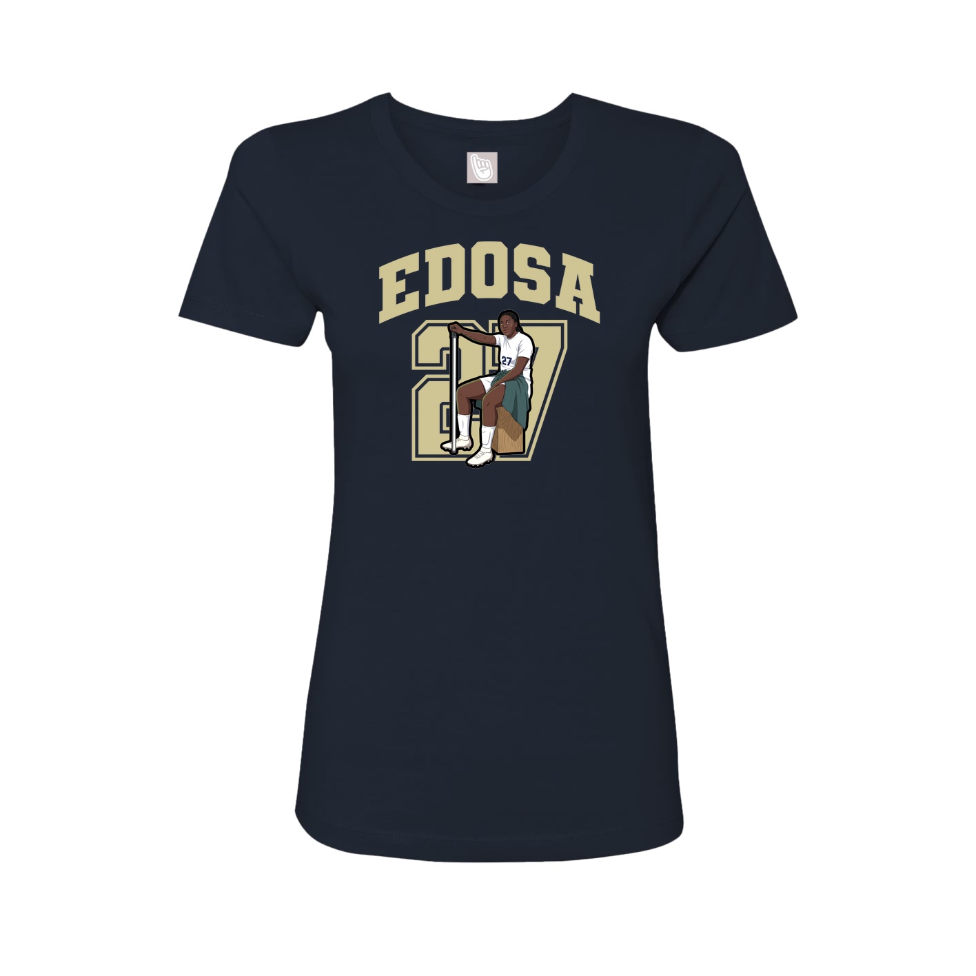 Fitted Women's Tee — Number in Navy