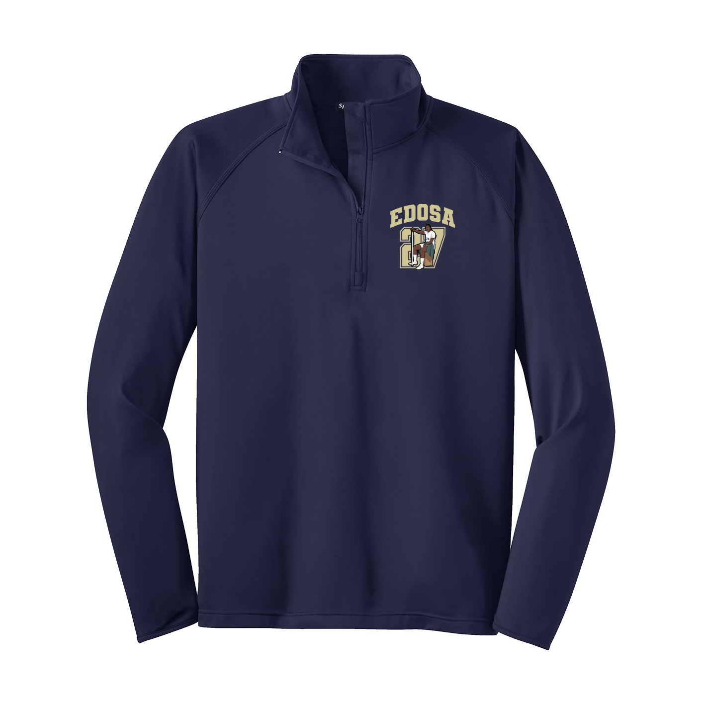 Q-Zip Pullover — Number in Navy