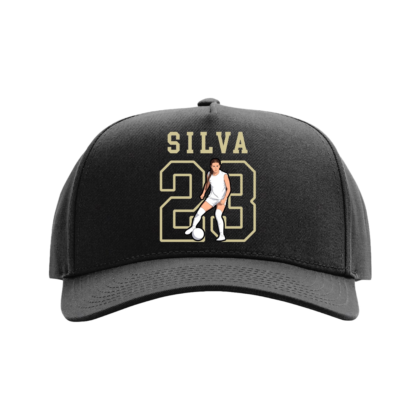 Full Fabric Five-Panel Champ Cap — Shirsey in Black