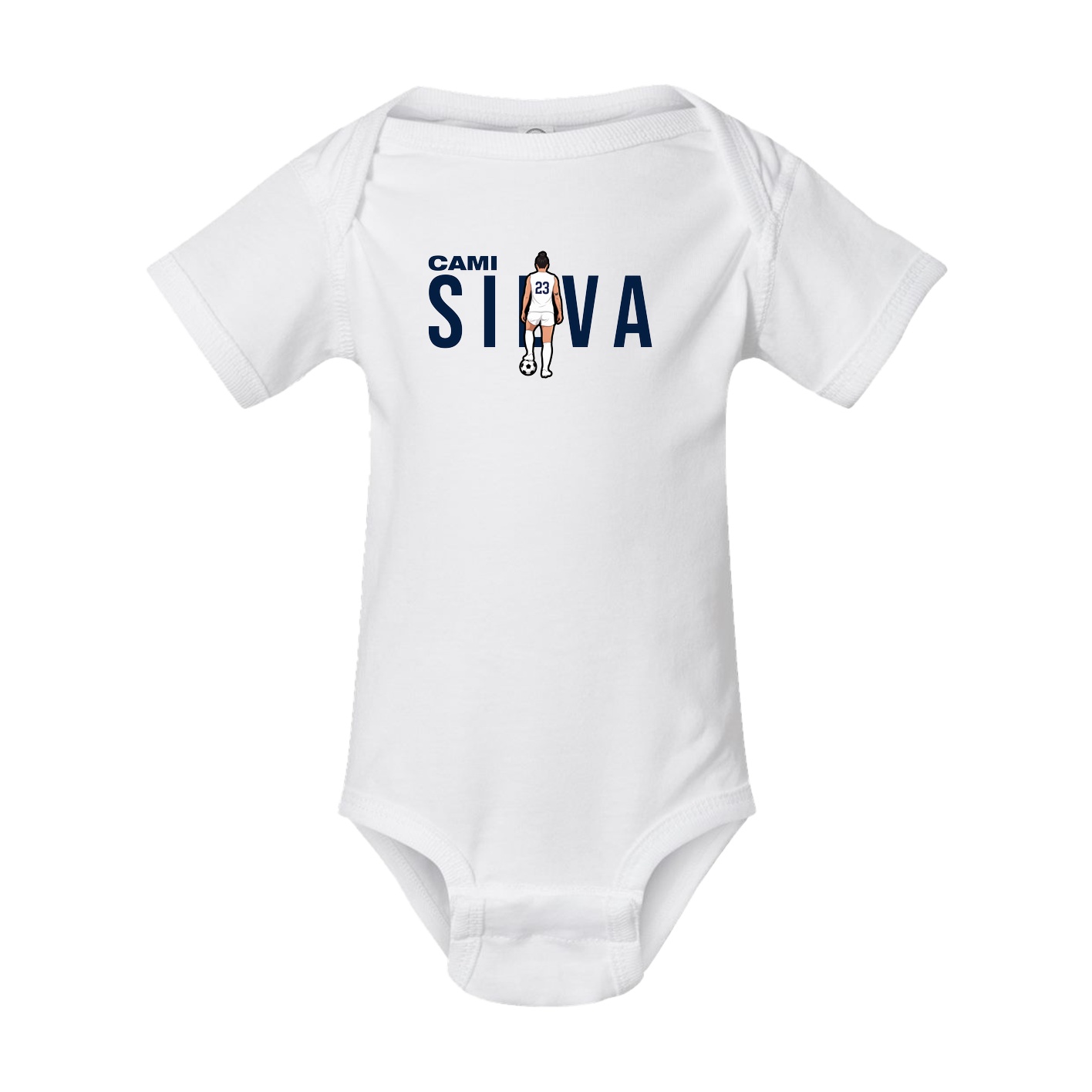 Baby Onesie — Player Name in White