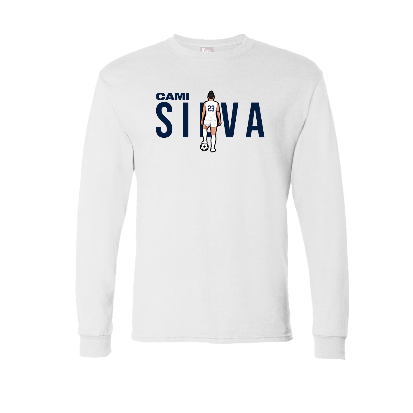 Long Sleeve Tee — Player Name in White