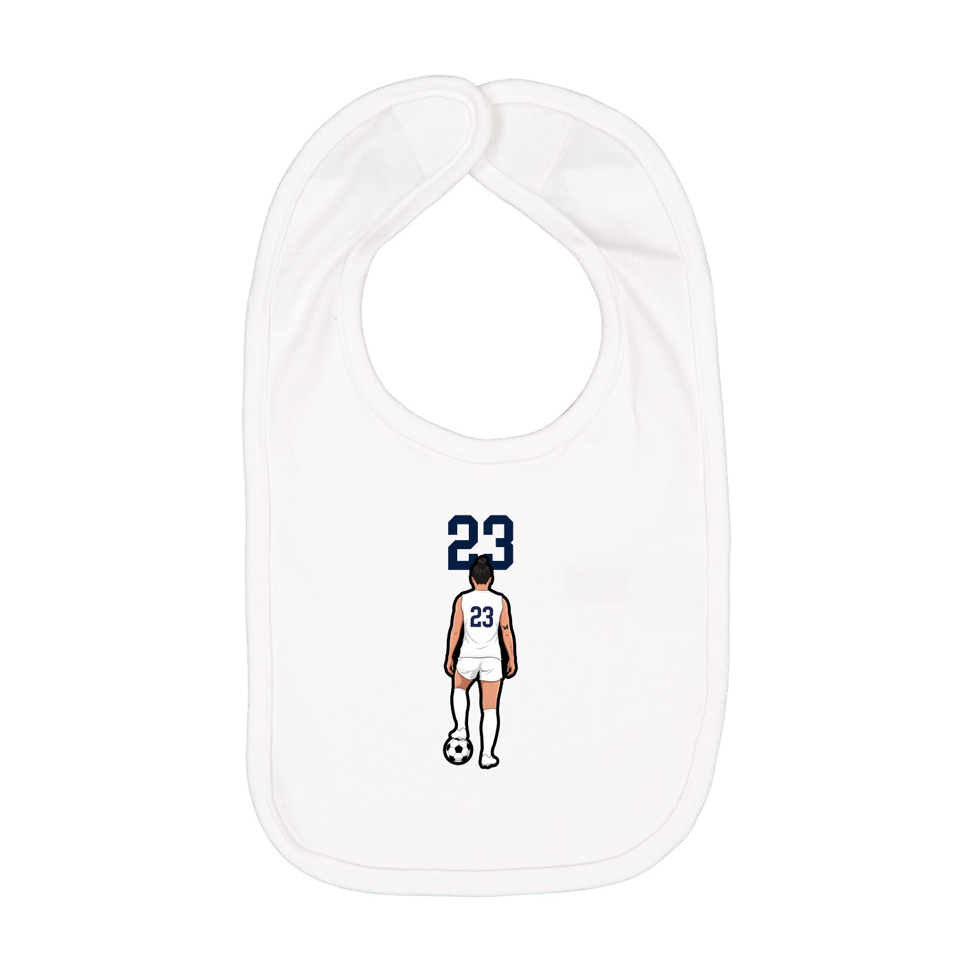 Infant Bib — Number Top in White