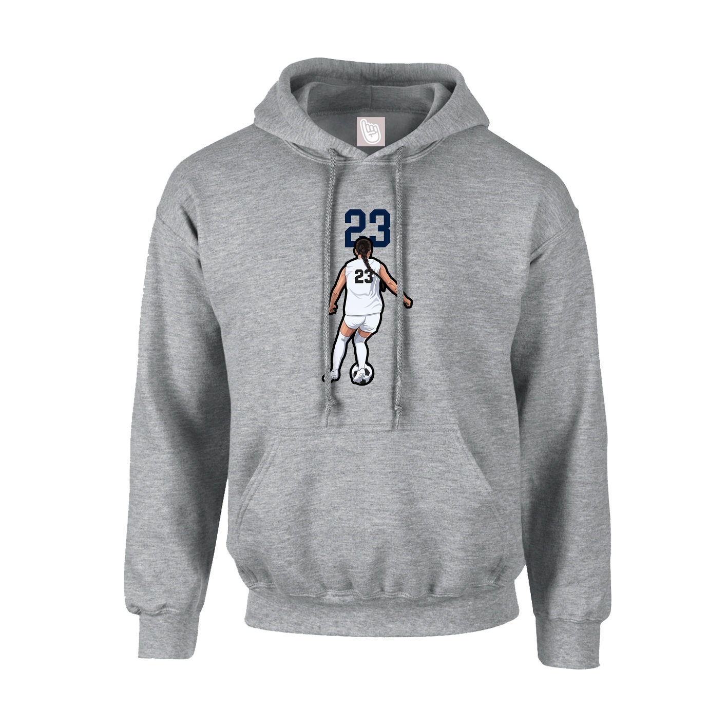 Youth Hoodie — Number Top in Grey