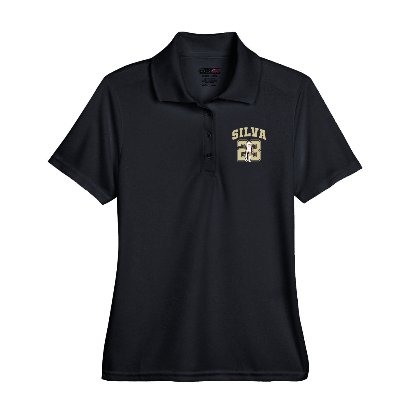 Performance Polo — Number in Black