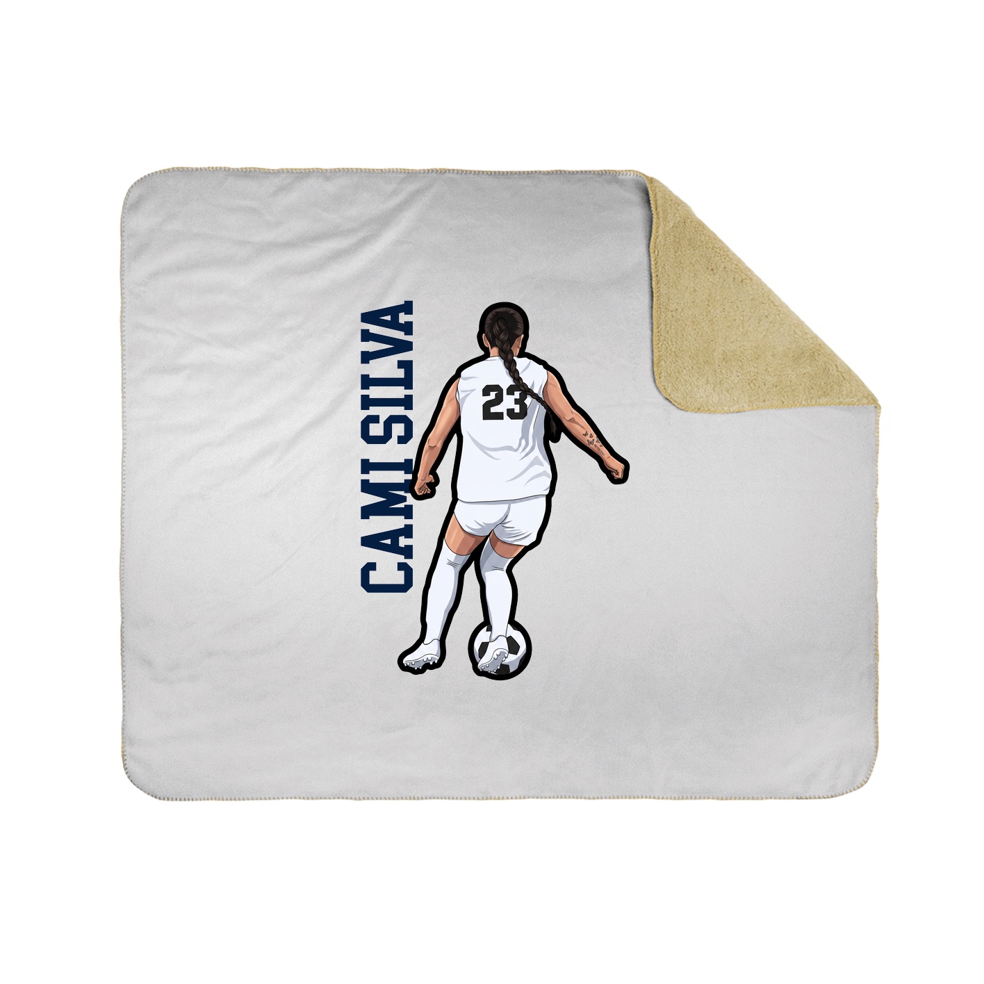 Throw Blanket — Name Vertical in White