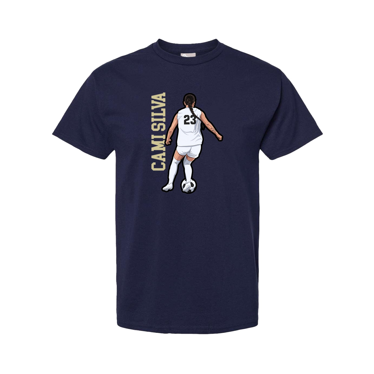 Tee — Name Vertical in Navy