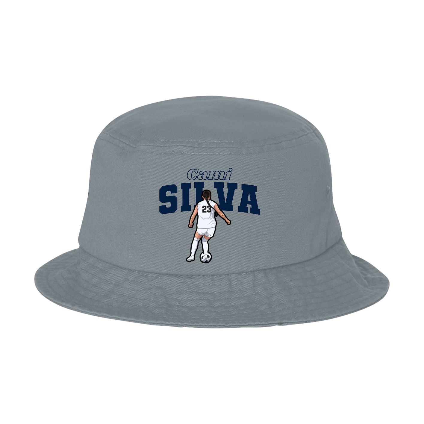 Bucket Cap — Name Arch in Grey