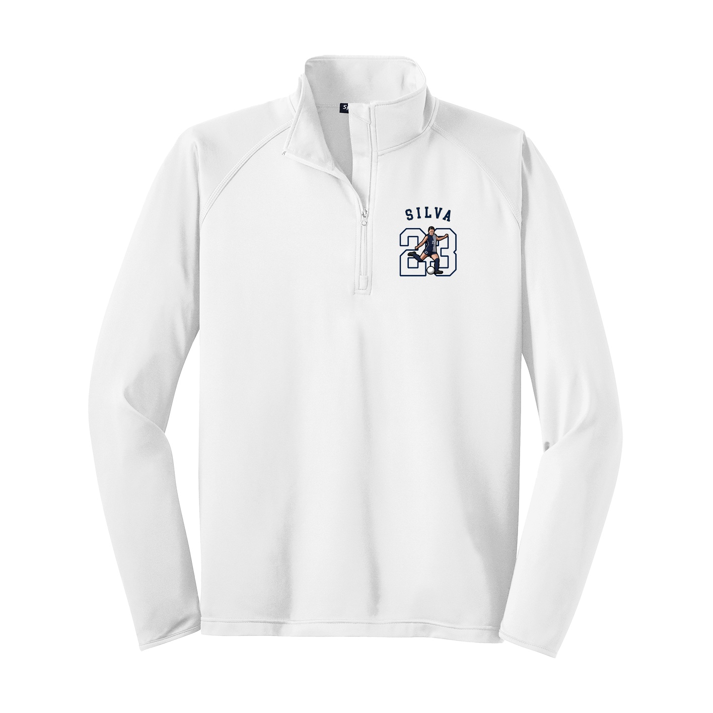 Q-Zip Pullover — Shirsey Arch in White